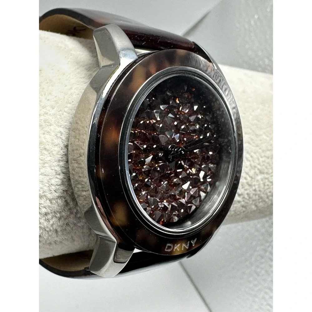 DKNY NY-8651 New Battery‎ Tortoise-Shell 43MM Crystal Dial 7.5